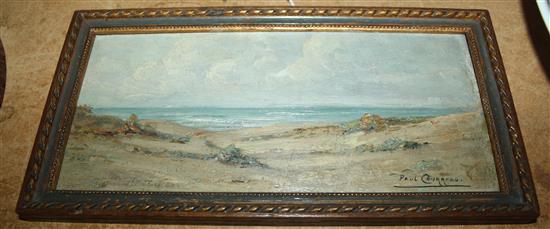 Paul Courreau (b.1920) Dunes a Lacanau, 4.5 x 9.5in.